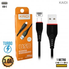 Cabo Tipo C 1m Turbo KD-23C Kaidi - Preto