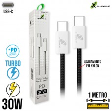Cabo Tipo C 1m Turbo PD 30W XC-CD-110-P X-Cell - Preto