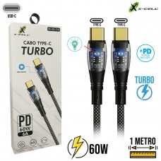 Cabo Tipo C 1m Turbo PD 60W XC-CD-116-P X-Cell - Preto
