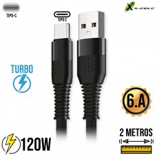 Cabo Tipo C 2m Turbo 120W XC-CD-144 X-Cell - Preto