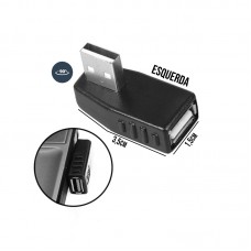 Adaptador USB 90° Macho x Fêmea Saída para Esquerda