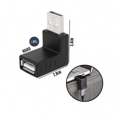 Adaptador USB 90° Macho x Fêmea Saída para Baixo