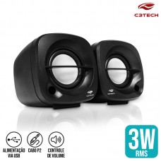 Caixa de Som 3W SP-303BK C3 Tech - Preta
