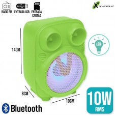 Caixa de Som Bluetooth 10W GTS-1817 X-Cell - Verde