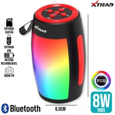Caixa de Som Bluetooth 8W RGB XDG-401 Xtrad - Vermelha
