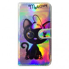 Capa Book Cover para Samsung Galaxy A70 - Efeito Metalizado Gatinha