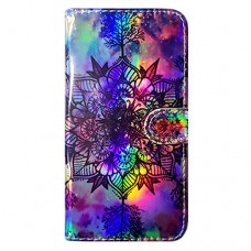 Capa Book Cover para Samsung Galaxy A70 - Efeito Metalizado Mandala Aquarela