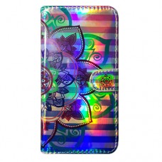 Capa Book Cover para Samsung Galaxy A70 - Efeito Metalizado Mandala Listrada