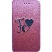 Capa Book Cover para Motorola Moto G6 Plus - Gliter Fé Coração Pink