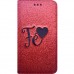 Capa Book Cover para Motorola Moto G6 Plus - Gliter Fé Coração Pink