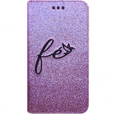 Book Cover para iPhone 7 e 8 Plus - Gliter Fé Rosa