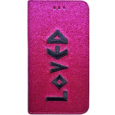 Capa Book Cover para Motorola Moto G6 Plus - Gliter Loved Pink
