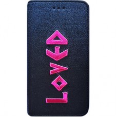 Capa Book Cover para Motorola Moto G6 Plus - Gliter Loved Preta