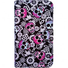 Capa Book Cover para Motorola Moto E6 - Caveiras