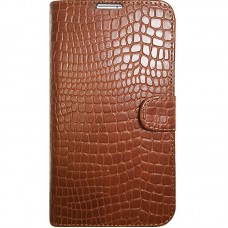 Capa Book Cover para Motorola Moto E6 - Craquelê Marrom