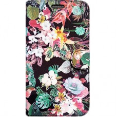 Capa Book Cover para Motorola Moto E6 - Floral Black
