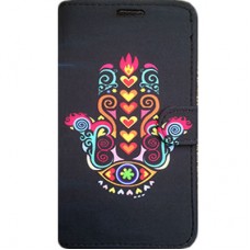 Capa Book Cover para Motorola Moto G6 - Hamsa Preta Colorida