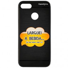 Capa para Motorola Moto E6 Play Case2you - Escovada Preta Larguei a Bebida