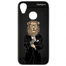 Capa para Motorola Moto E6 Case2you - Escovada Preta Lion Of Suite