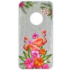 Capa para Motorola Moto G6 Plus Case2you - Flamingo Flowers Gliter Prata