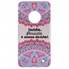 Capa para Motorola Moto G6 Plus Case2you - Insista, Persista e Nunca Desista Gliter Rosa