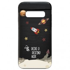 Capa para Samsung Galaxy S10 Case2you - Escovada Preta Deixe o Destino Agir