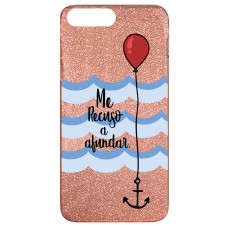 Capa para iPhone 7 e 8 Plus Case2you - Me Recuso a Afundar Gliter Goiaba