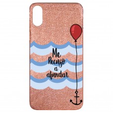 Capa para iPhone X e XS Case2you - Me Recuso a Afundar Gliter Goiaba