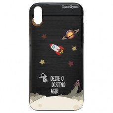 Capa iPhone XS Max Case2you - Escovada Preta Deixe o Destino Agir Universe