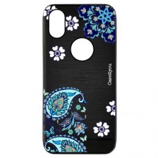Capa iPhone XS Max Case2you - Escovada Preta Flores Tribais