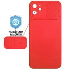 Capa para iPhone 12 Mini - Emborrachada Cam Protector Vermelha