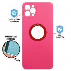 Capa para iPhone 12 Pro - Case Silicone Safe Glass Pink