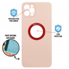Capa para iPhone 12 Pro - Case Silicone Safe Glass Salmão