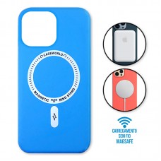 Capa iPhone 14 Pro Max - Padrão Magsafe Azul Água