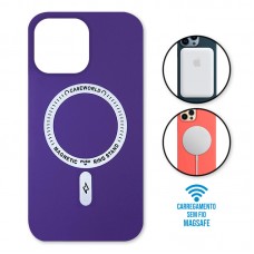 Capa iPhone 14 Pro Max - Padrão Magsafe Roxa