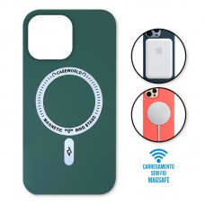 Capa iPhone 13 Pro Max - Padrão Magsafe Verde Aço