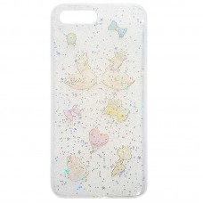 Capa para iPhone 7/8 e SE 2020/2022 - Transparente Gliter Cisnes