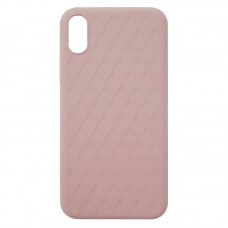 Capa para iPhone XS Max - Case Silicone Padrão Apple 3D Areia Rosa