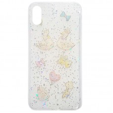 Capa para iPhone X e XS - Transparente Gliter Cisnes