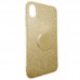 Capa para iPhone X e XS - Gliter New com Popsocket Prata