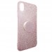 Capa para iPhone X e XS - Gliter New com Popsocket Prata