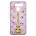 Capa para LG K12 Max e K12 Prime - Emborrachada Gliter Eiffel Borboleta Rosa