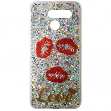 Capa para LG K50s - Glitter Love Beijos Prata