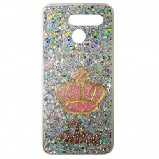 Capa para LG K50s - Glitter Love Coroa Rosa
