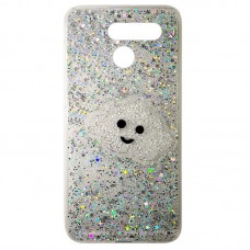 Capa para LG K50s - Glitter Nuvem Prata