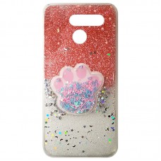 Capa para LG K50s - Glitter Patinha Rosa
