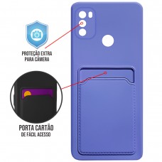 Capa para Motorola Moto G50 4G - Emborrachada Case Card Lilás