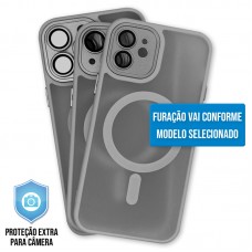 Capa iPhone 15 Pro - Clear Case Fosca Magsafe Titanium Gray