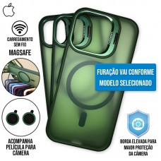Capa iPhone 15 - Metal Stand Fosca Magsafe Cangling Green