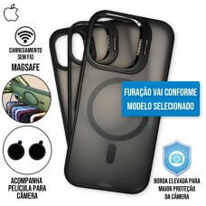 Capa iPhone 15 - Metal Stand Fosca Magsafe Graphite Black